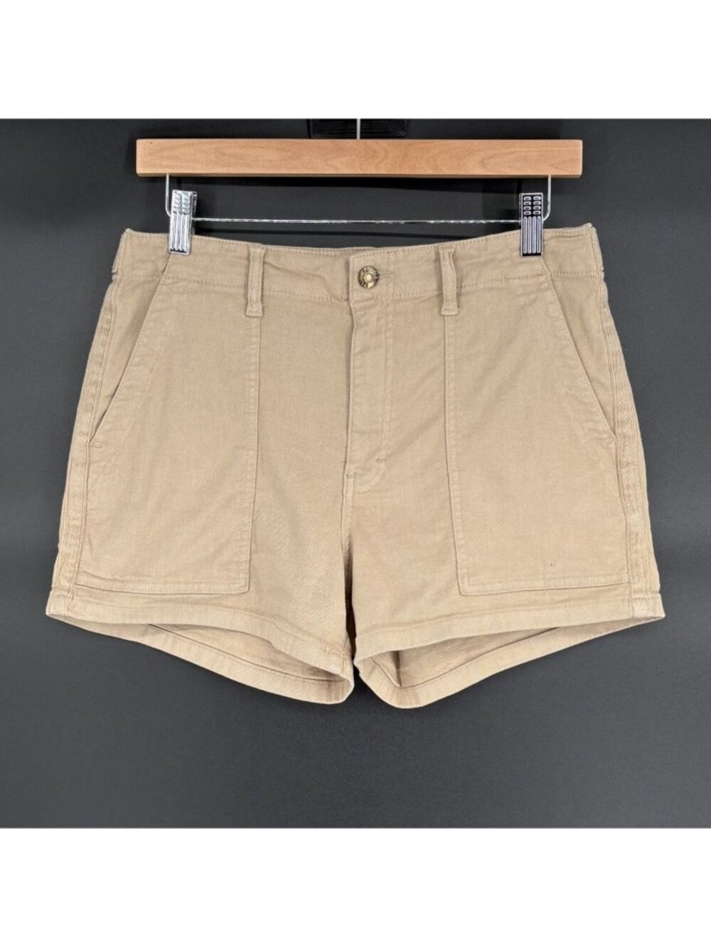 Pistola Women's High-Waisted Utility Shorts Size 30 Tan Capsule Wardrobe Safari
